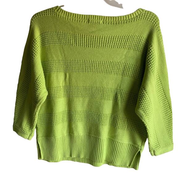 Liz Claiborne Lime Green Knit Sweater Size Small - Picture 2 of 6